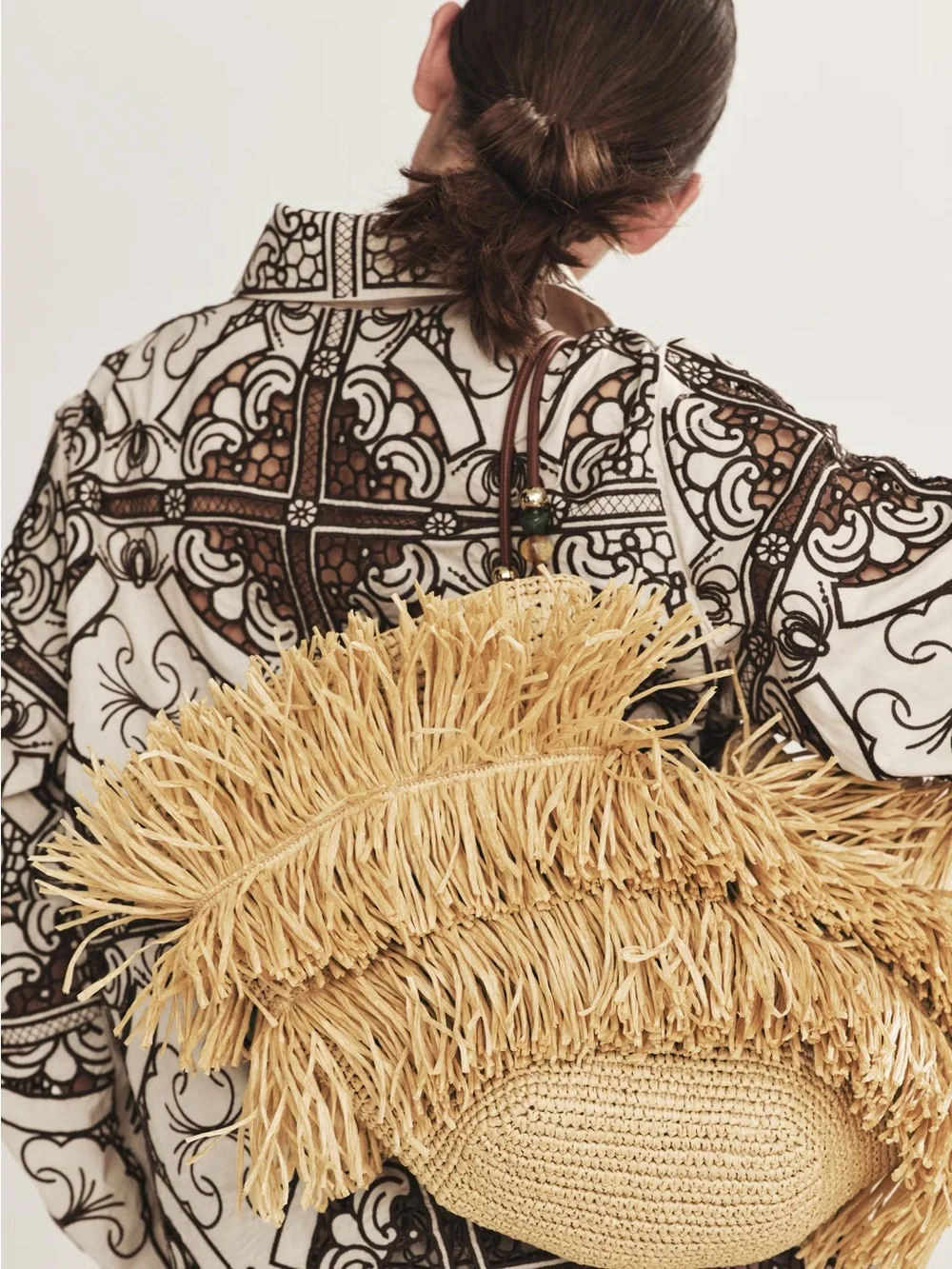 H&M Fringed Straw Shopper - Picture 3 of 5